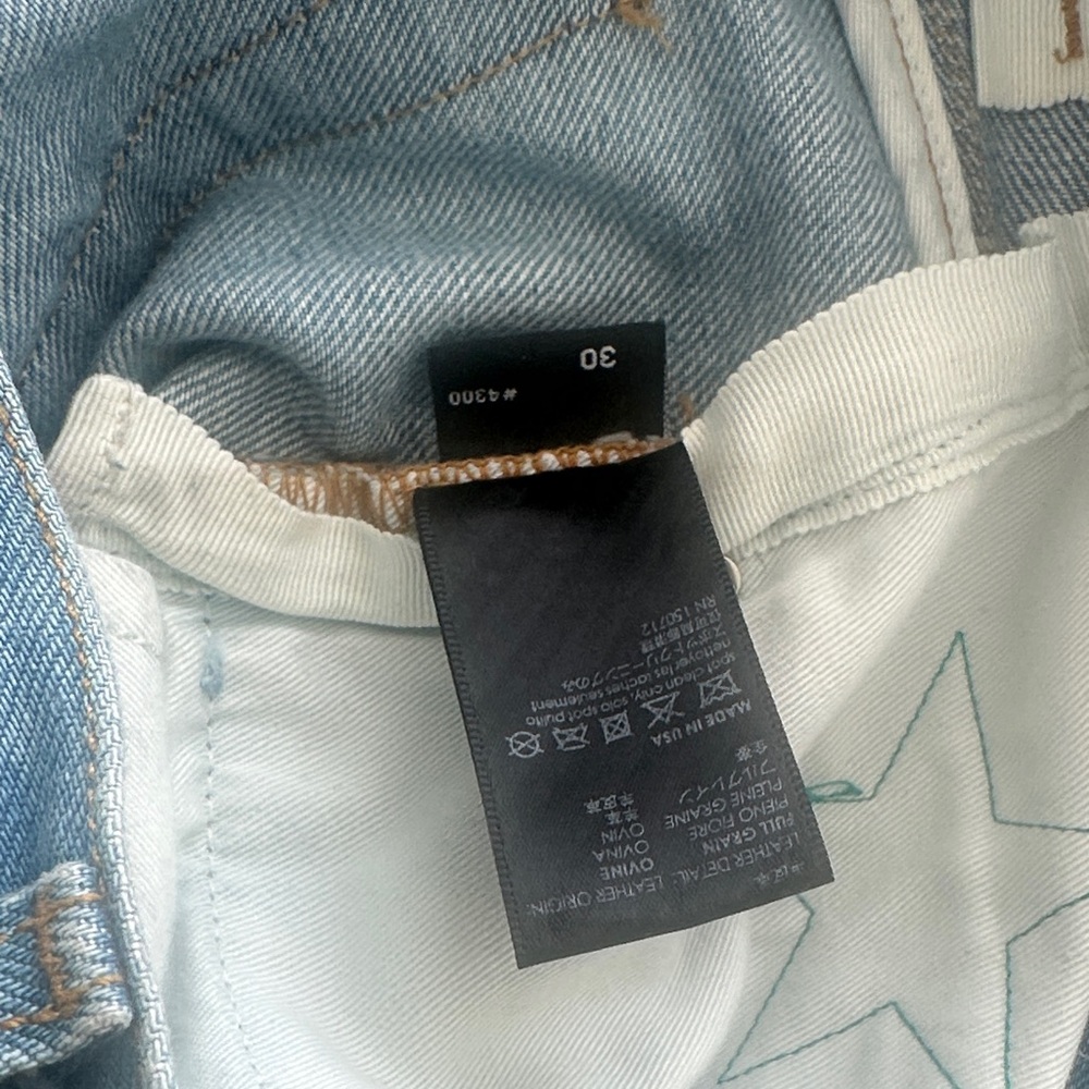 Amiri Chemist Leather Star Blue Jeans in light indigo sz 30 - Picture 10 of 10